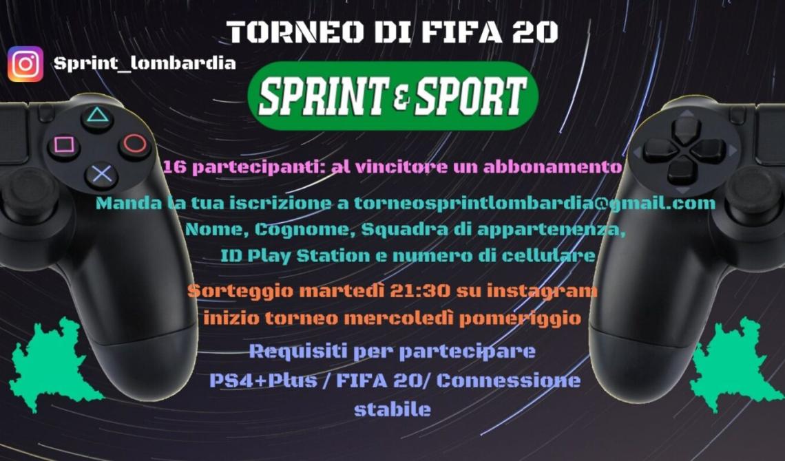 FIFA SPRINT eSPORT, ecco la prima edizione del Torneo in Lombardia via