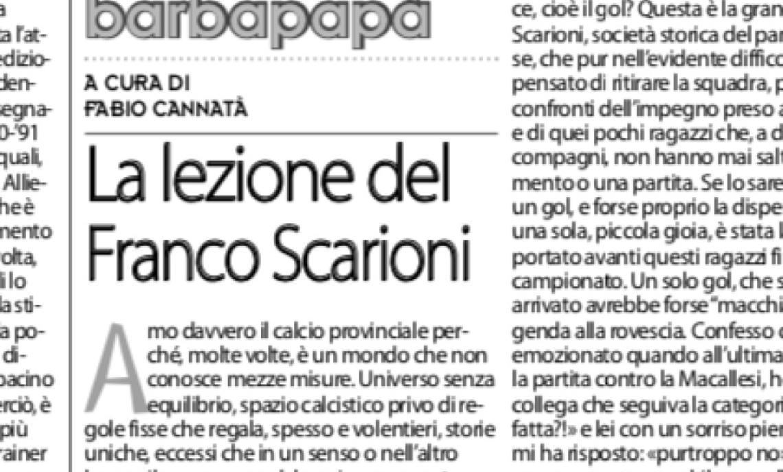 Scuola Calcio: Giù le mani dal Franco Scarioni (e rispetto per le nostre società)