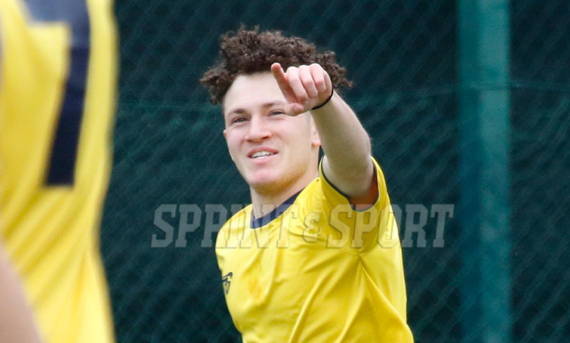 Alex Cannatà, attaccante dello Charvensod che sblocca la partita dopo soli 2' di gioco