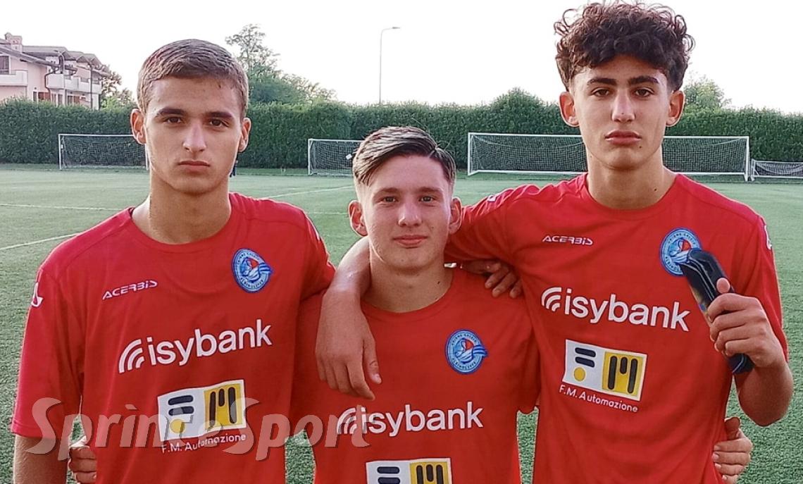 Il trio decisivo per la vittoria dell'Albinoleffe