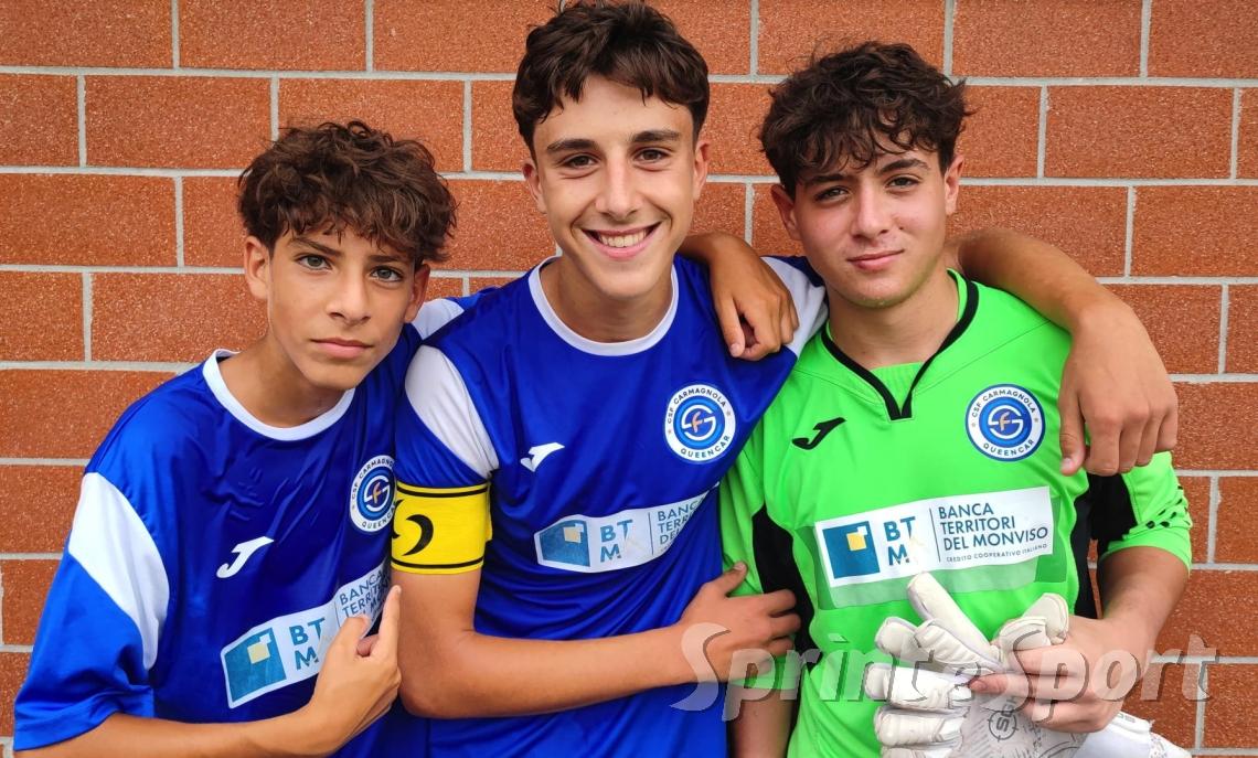 Under 17 Provinciali Asti, Carmagnola: Alberto Prino, il capitano Gianluca Sassi e la saracinesca Edoardo di Palermo, qui al Grande Slam