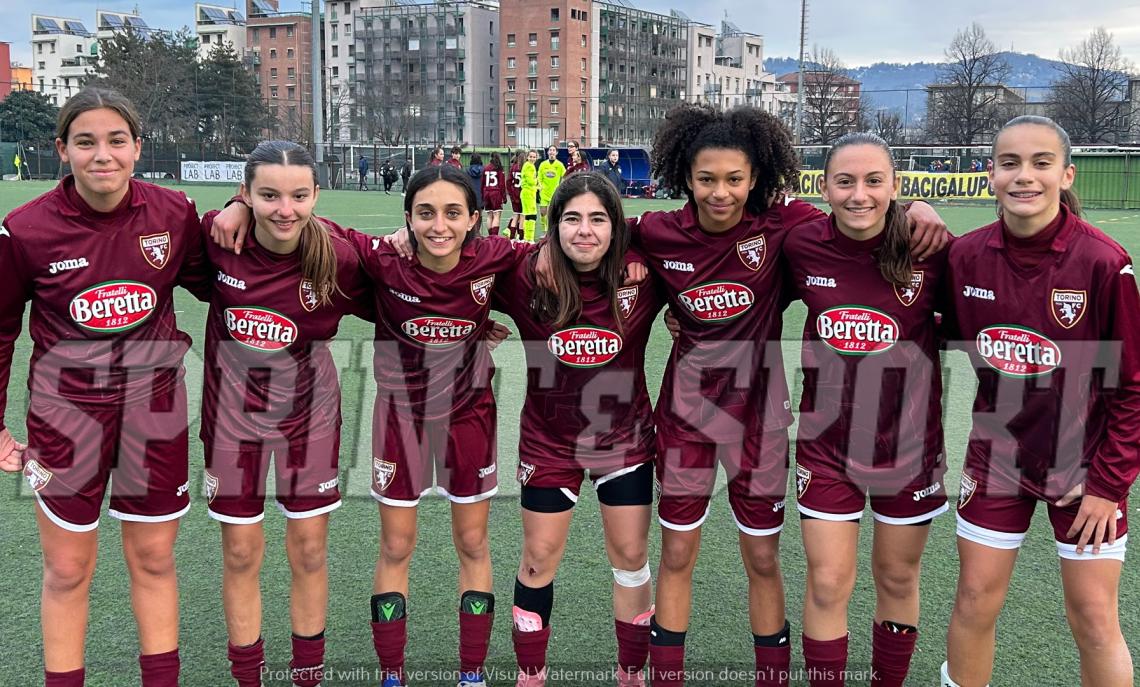 UNDER 15 FEMMINILE PLAYOFF TORINO - COLLI 12-0 • Greta Napoli, Elena Valentini, Sofia Diroma, Rebecca Bisacchi, Alice Maestri, Cloe Di Pasquale e Elena Longo