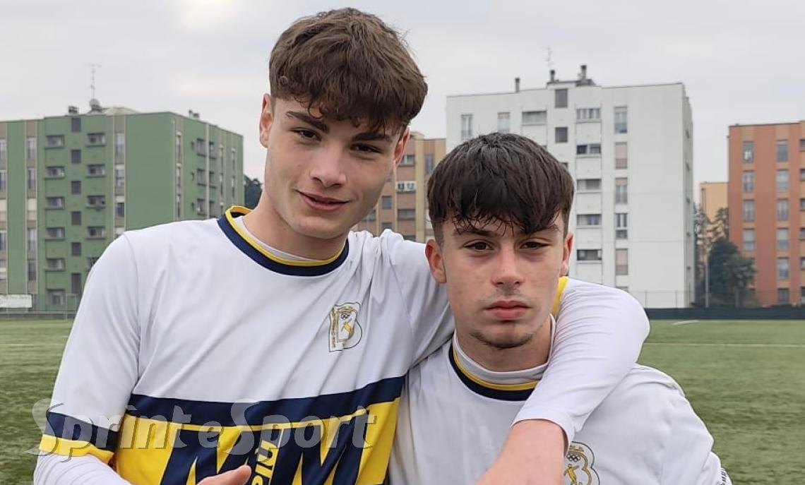 Cecco e Bignami della Baranzatese dopo la vittoria contro il Seguro