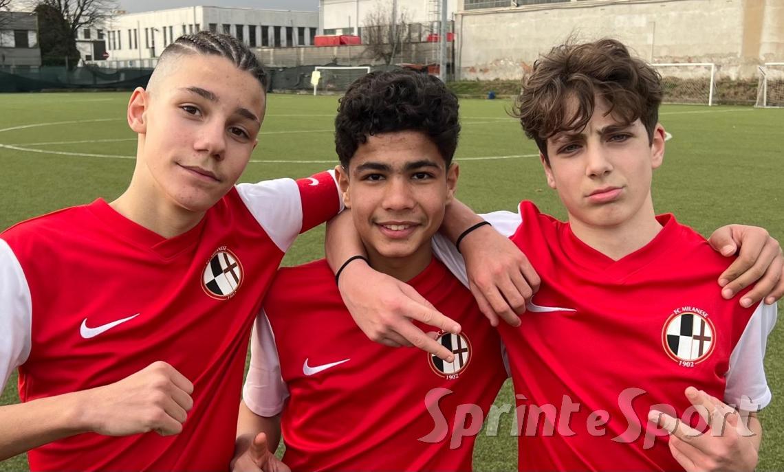  Corcelli, Elhalafawy e Maglio; FC MILANESE UNDER 14