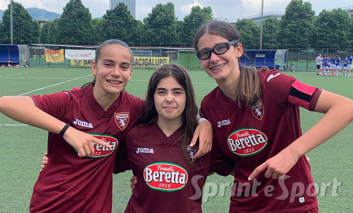 Elena Longo, Rebecca Bisaschi, Melissa Raballo Under 15 Femminile Torino-Sampdoria 1-0