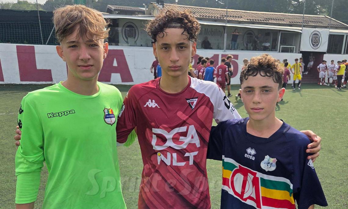 Regionali Piemonte Under 15 Girone B, Vanchiglia-Pro Eureka 0-0, i migliori: (da sinistra) Edoardo Patruno, Emanuele Biagi (Vanchiglia) e Valentino Fantonetti