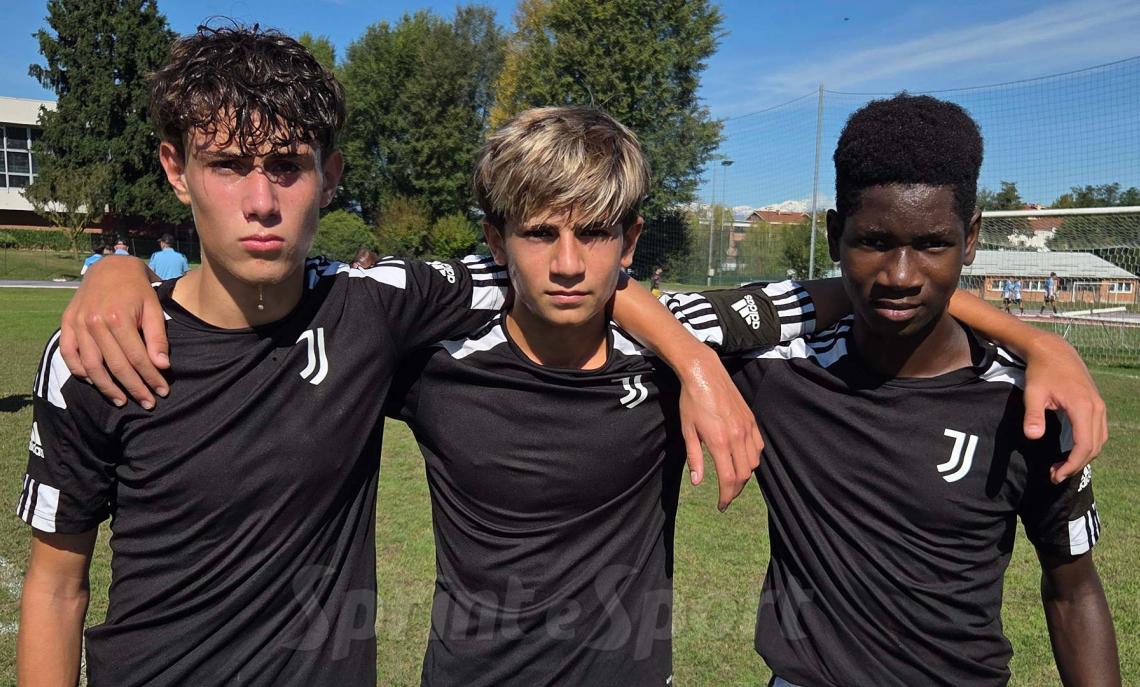 Regionali Piemonte Under 15 Girone C Sisport-Alpignano 3-0, i protagonisti della gara: (da sinistra) Alessandro Possumato, Mattia Marengo e Oliver Massoda