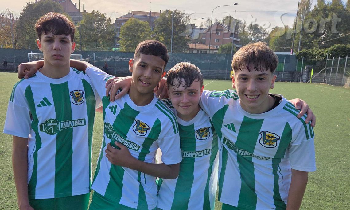 Regionali Piemonte Under 15 Girone C, Carrara-Lucento 1-0, i migliori: (da sinistra) Mattia Sauna, Yassin Ferjani, Denis Barovero e Lorenzo Puleo