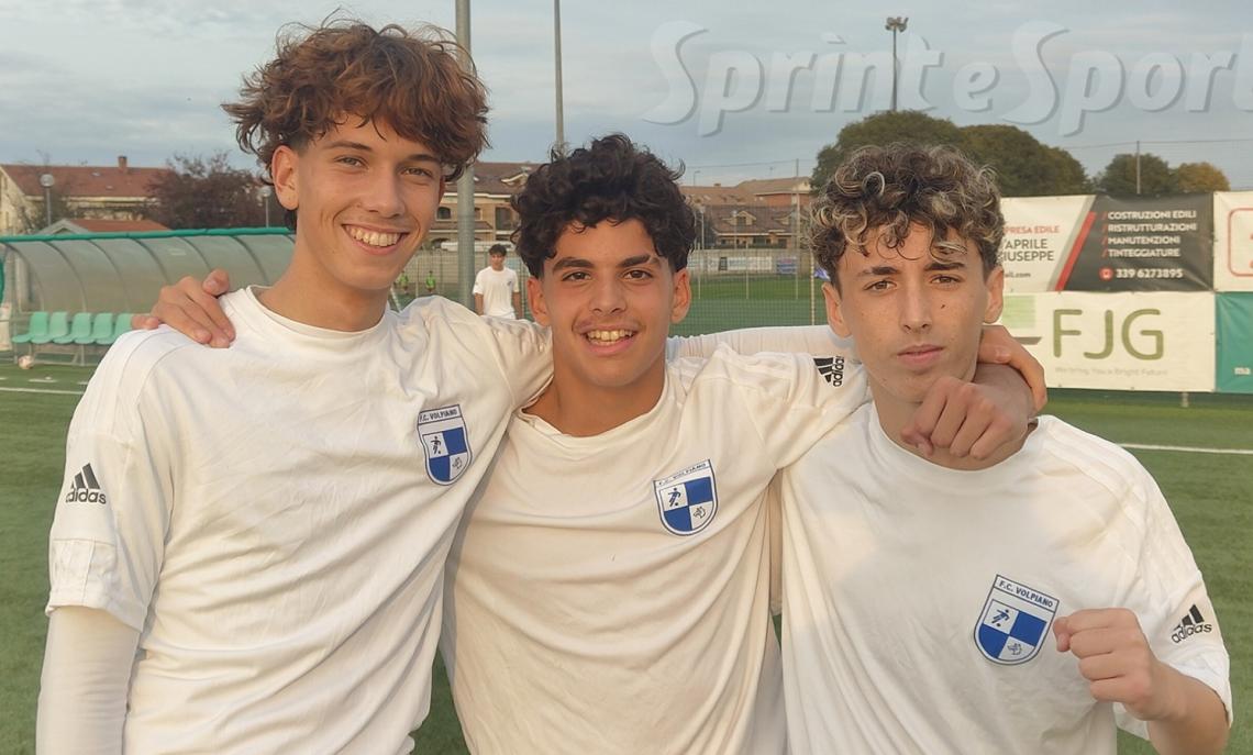 Under 16 • Il tridente offensivo dell'FC Volpiano composto da Marco Blom, Cristian Ciccullo e José Fantasia.
