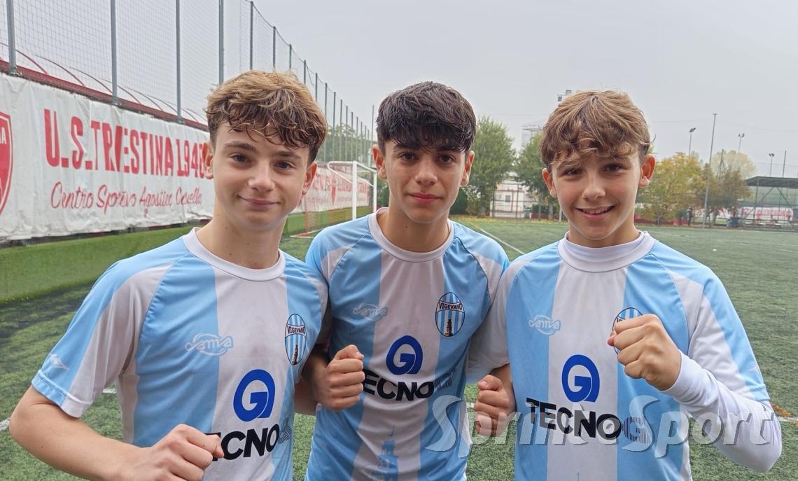 UNDER 15 VIGEVANO • Tommaso Degennaro, Daniel Cacia e Filippo Resani 