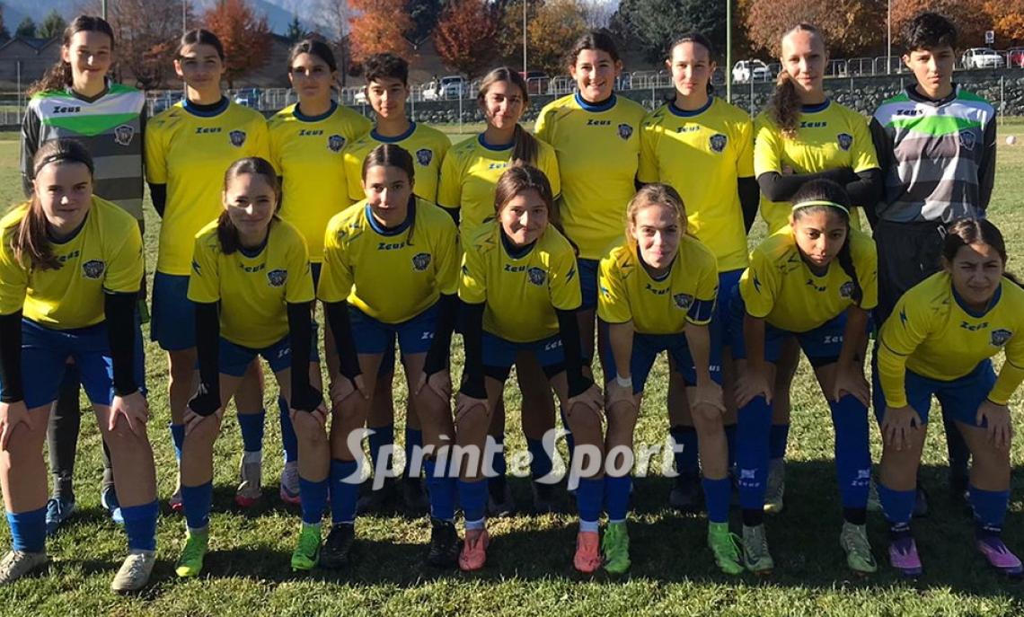 REGIONALI PIEMONTE UNDER 17 FEMMINILE: Aosta Calcio - Independiente 4-1, le ragazze dell'Aosta, protagoniste di una grande vittoria