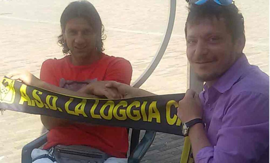Gigi Lentini e patron Stefano Rigoli (Asd La Loggia)