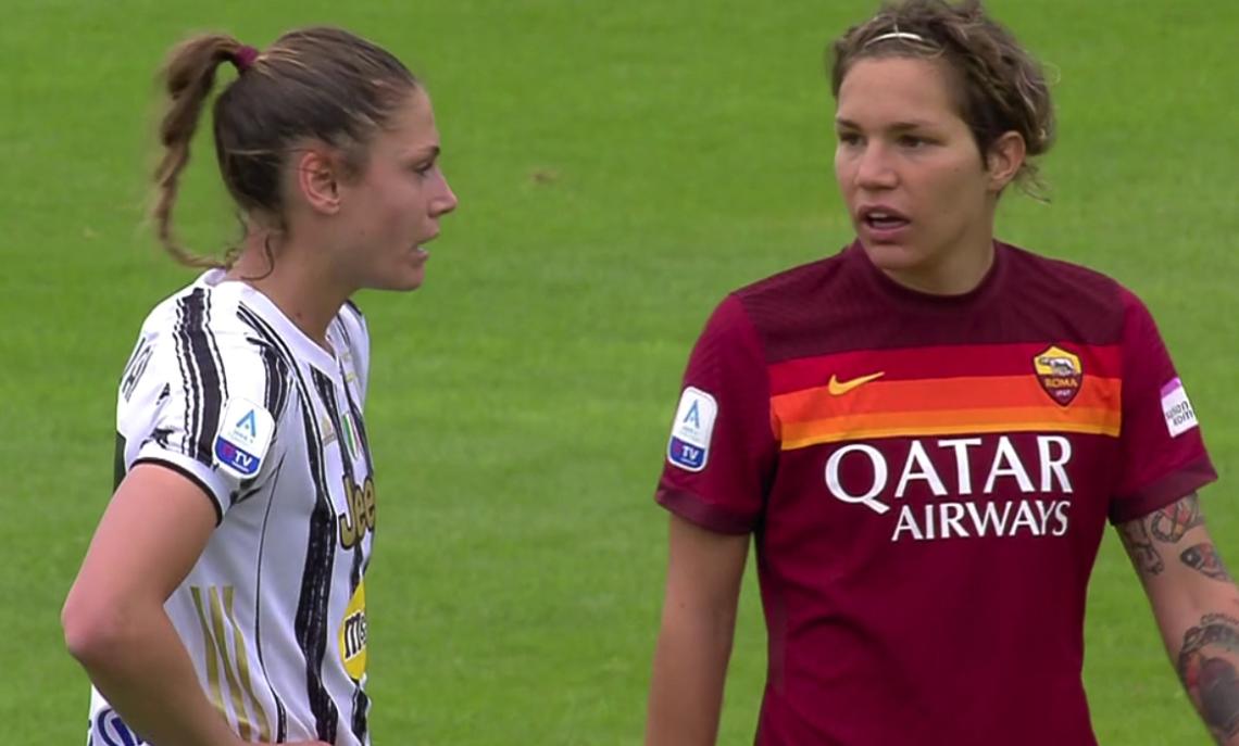 Cecilia Salvai e Elena Linari dopo Roma-Juventus