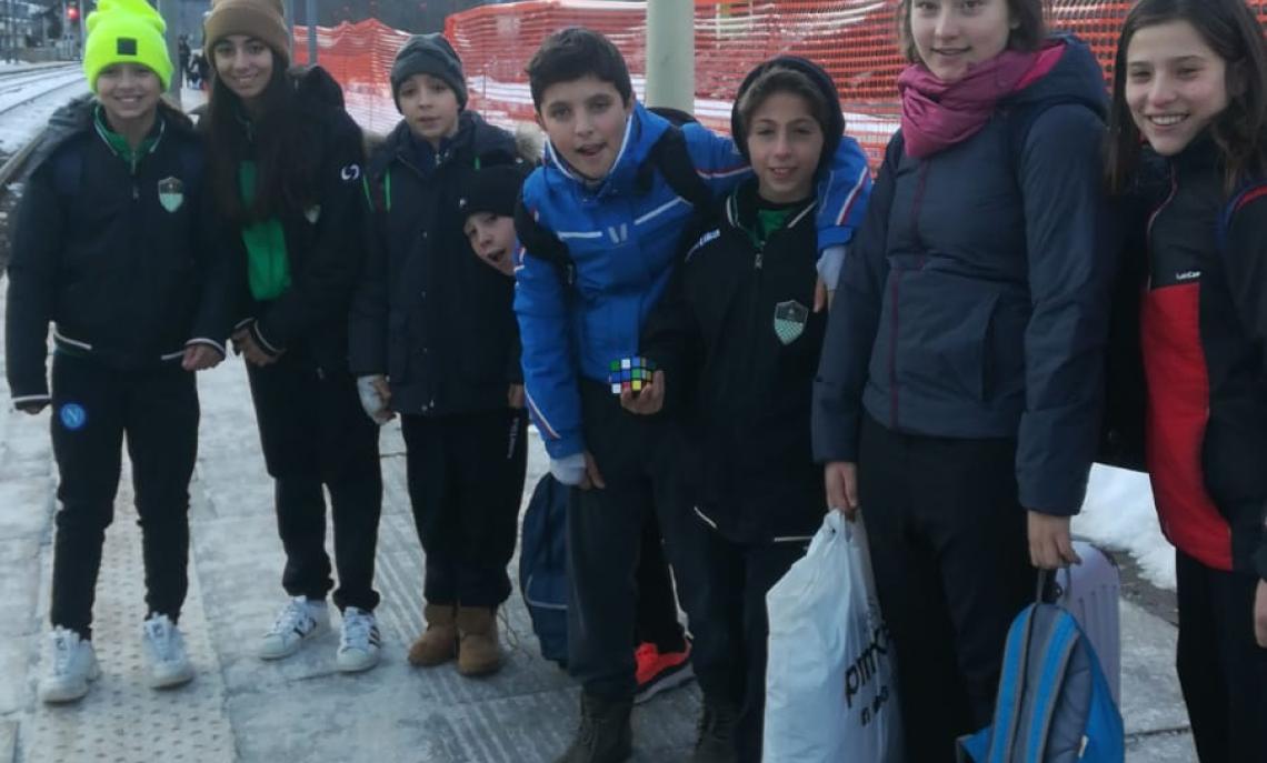 Gli Esordienti dell'Oulx in partenza per Torino