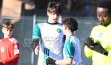 Under 15 Provinciali Asti, Cambiano-Trofarello 3-0, esultanza Edoardo Mosca-Leonardo Dimasi (foto Cassarà)