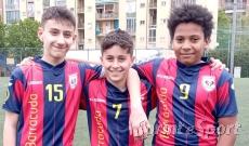 I marcatori che regalano il primo posto al Barracuda Stefano Scrimieri, Marco Tassone e Federico Matondo 