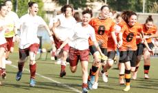 Promozione Femminile, Play Off: Accademia Torino-Gravellona San Pietro 0-1: l'esultanza finale delle squadre per la promozione in Eccellenza (foto Cassarà)