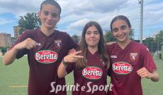 NAZIONALI UNDER 15 FEMMINILE: Torino-Sedriano 2-0, in foto Alessia Tarolla, Rebecca Bisaschi e Sofia Diroma