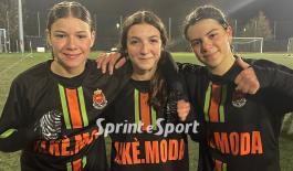 UNDER 15 FEMMINILE: Venaria - Entella 2-0, in foto Sara Granato, Gaia Vaccaro e Chiara Lisci