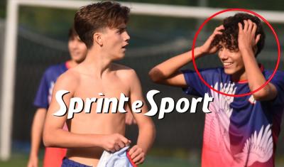 Under 16 Provinciali Torino Girone C, Venaria-Druentina 1-2: l'esultanza di Gabriele Merlo e Tommaso De Rosa (foto Cassarà)